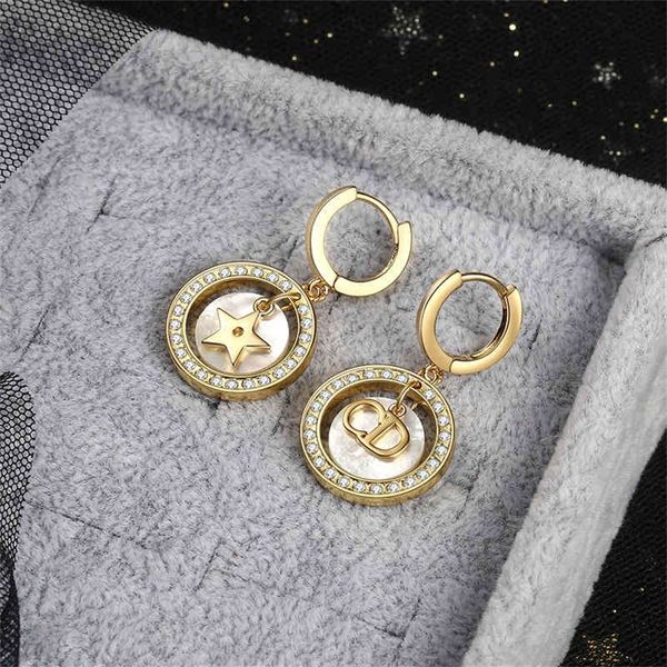 

87% off wholesale shop home new diamond inlaid five-star earrings earrings/, Golden