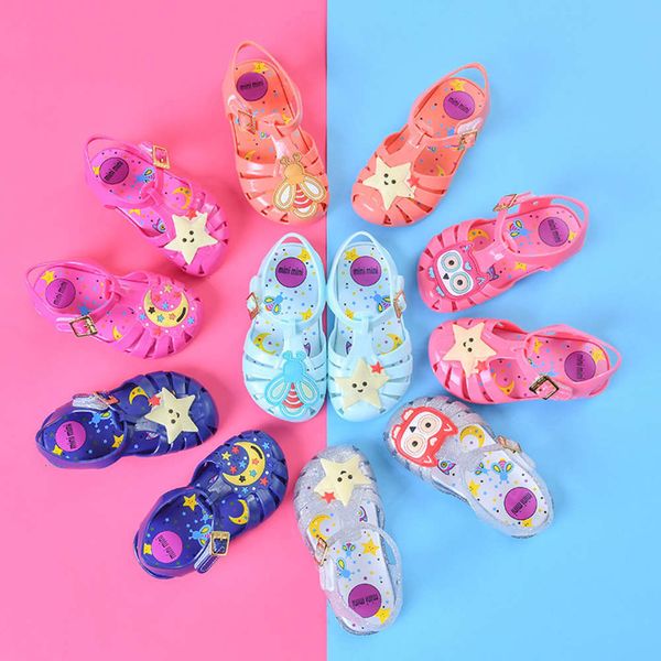 

cartoon new korean comfortable soft bottom girl's sandals summer anti slip wear ristant casual children's sho, Black;red