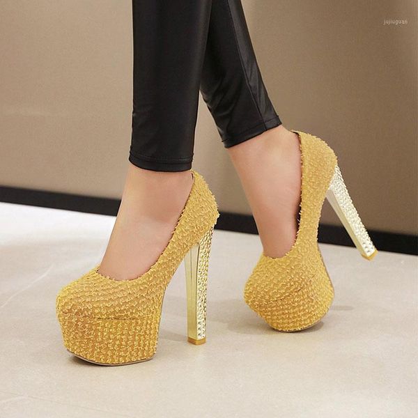 

lsewilly platform super high heels 15cm shoes for women 2020 spring slip on lady party dress nightclub office pumps1, Black