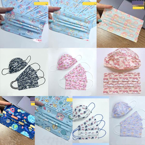 

designer brand 3 layer 95%filtration efficiency children cartoon disposable face masks dustproof prevention influenza breathable