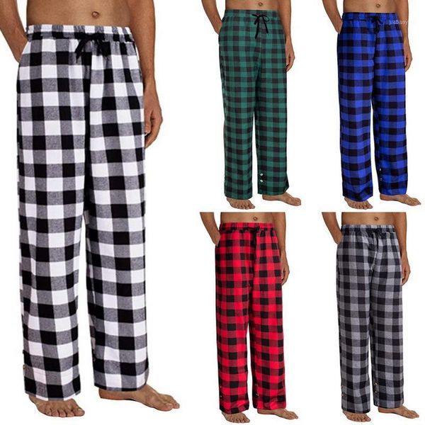 

men's plaid pajamas pants sleep lounge pants loose drawstring pant comfortable 2020 winter autumn fashion trousers for men1, Black;brown