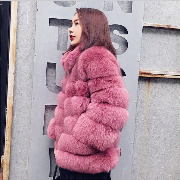 

stand collar long fur women faux fur coat teddy bear female jacket autumn winter thick warm coat parka women's clothing 20201, Black
