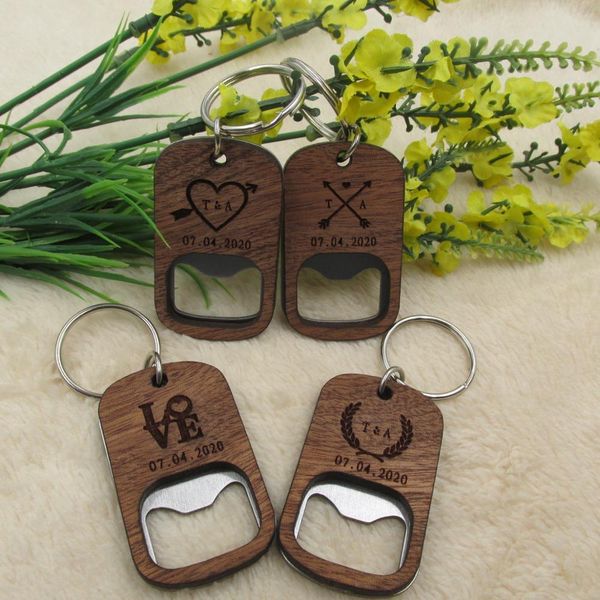 

personalized bottle opener keychain wedding men gifts engraved rustic wooden keyrings groomsmen bridesmaid gift - wedding shop 1027