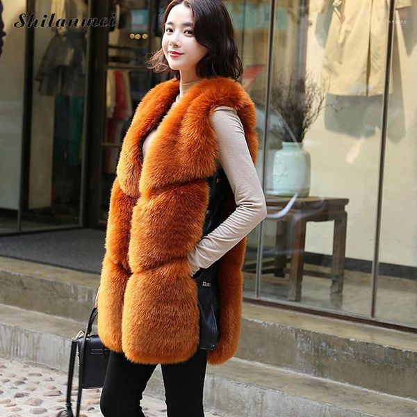 

faux fur coat winter women 2018 new fashion casual warm slim sleeveless faux fur vest female jacket fashion streetwear vest1, Black