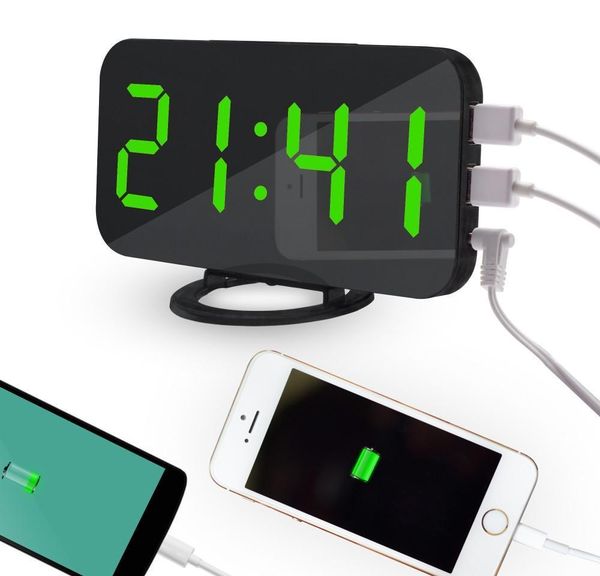 

светодиодные цифровые будильники с usb-портом для телефонного зарядного устройства сенсорное активированное sn led будильник sn bbyekg lg201