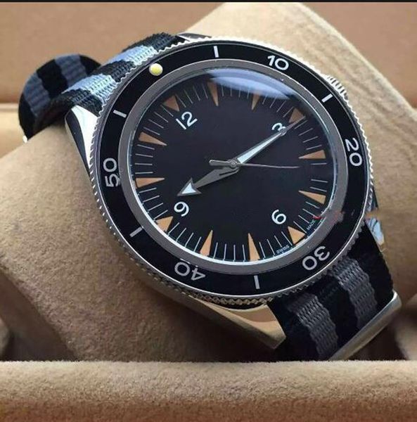 

classic mens watch nato movement automatic mechanical watches watches men men's wristwatches band sports uoqam, Slivery;brown