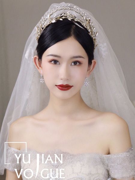 

water dance a4334 fashion temperament golden bride crown headdress princess hair band a three wear wedding dress accessories, Silver
