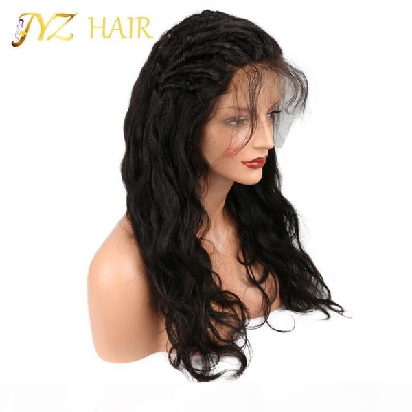 

jyz wavy wave lace front human hair wig 130% density human hair lace frontal wig 10-26 full lace human hair wigs, Black;brown