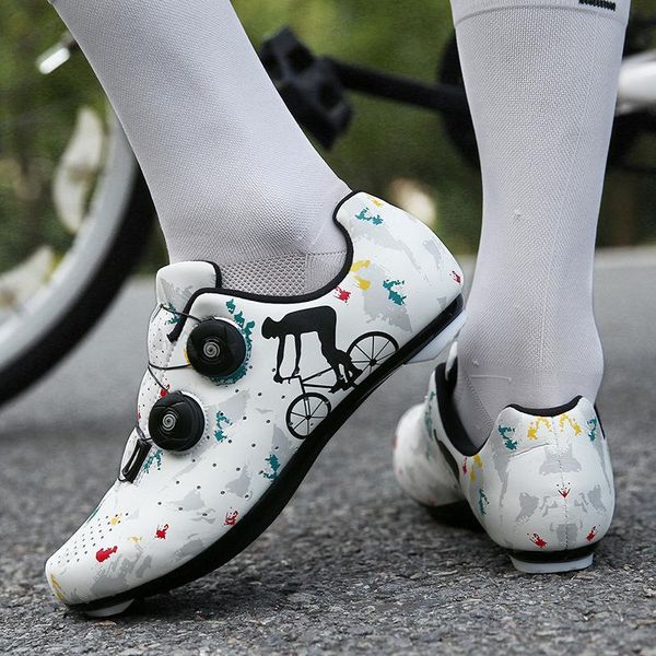 

cycling footwear cross-boundary large size road bike no-lock shoes hard-sole male mountain professional power cycle shoe lock woman, Black