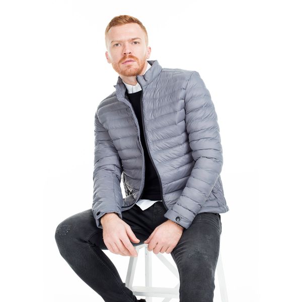 

buratti upright collar slim fit inflatable coat male coat 55618 v5015, Black