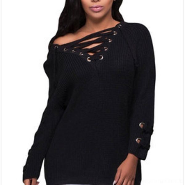

jf2xo кружева манжеты стиль свитер середине трикотаж украшения вязаная sweaterlength с длинным рукавом осень до v-образным вырезом свитер тр, White;black