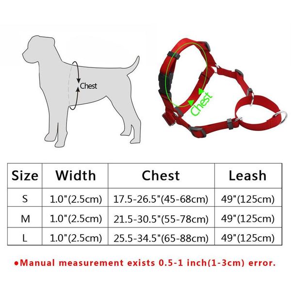 

pet no-pull nylon dog harness with leash training harness spulling on lead small medi sqcoth