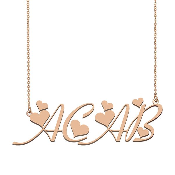 

acab custom name necklace personalized pendant for men boys birthday gift friends jewelry 18k gold plated stainless steel, Silver