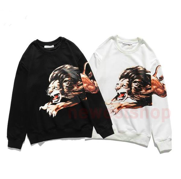 

2021 new designer luxury clothes mens lion print hoodies fashion letter print hoodie hoody womens casual street sweatshirt jumper, Black