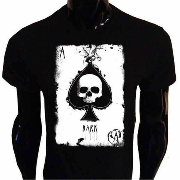 

ace of spades skull t-shirt screenprinted rock goth punk metal biker gothic loose size ajax tee shirt sport hooded sweatshirt hoodie