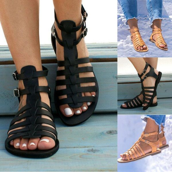 

summer women shoes flat beach sandals ladies fashion roma flat solid peep toe sandals casual shoes sandales size 36- 431, Black