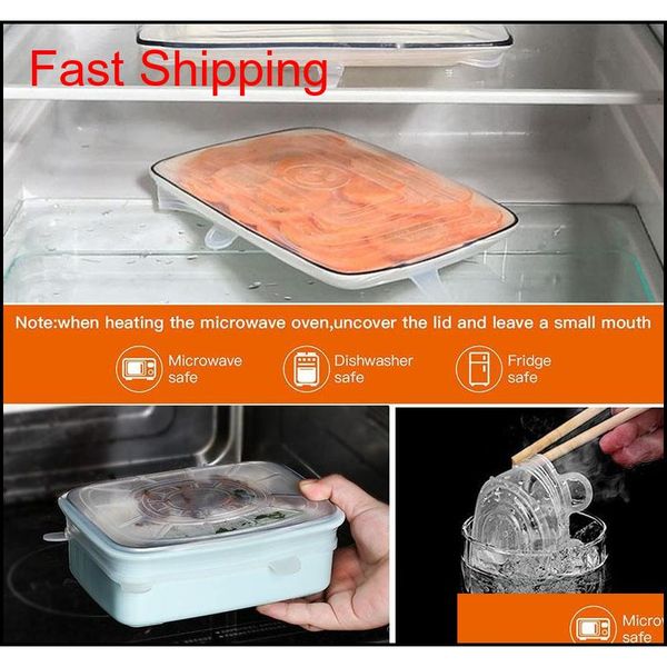 

12pcs reusable sile food cover stretch lids universal food wrap cover food fresh keeping sile caps stre qylboo bde_luck