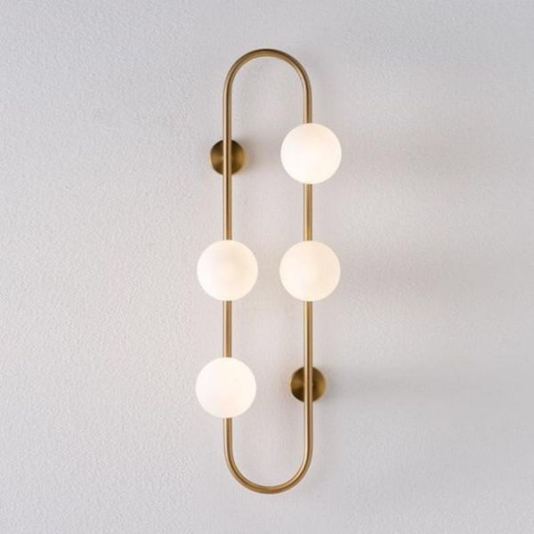 

creative glass ball mirror wall lamp bathroom art deco bedside bedroom lighting deco salon wall light design romantic for home