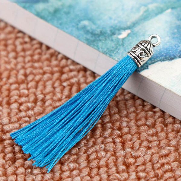 

20pcs lot 26 colors 6cm small silk tassel cords with metal caps earrings tassel charm pendant fit diy jewelry making findings h bbywiw