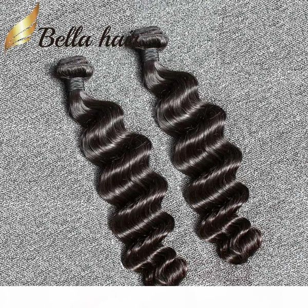 

bella hair 2pcs lot 8a brazilian loose body wave hair cambodian virgin hair extensions natural color loose deep human hair, Black