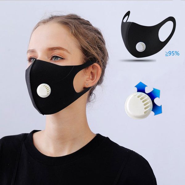 

sponge dustproof pollution half face mouth mask with breath valve wide straps washable reusable muffle respirator