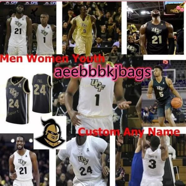 

ncaa college ucf knights basketball jersey ibrahim famouke doumbia 15 aubrey dawkins 2 dre matt milon custom stitched, Black