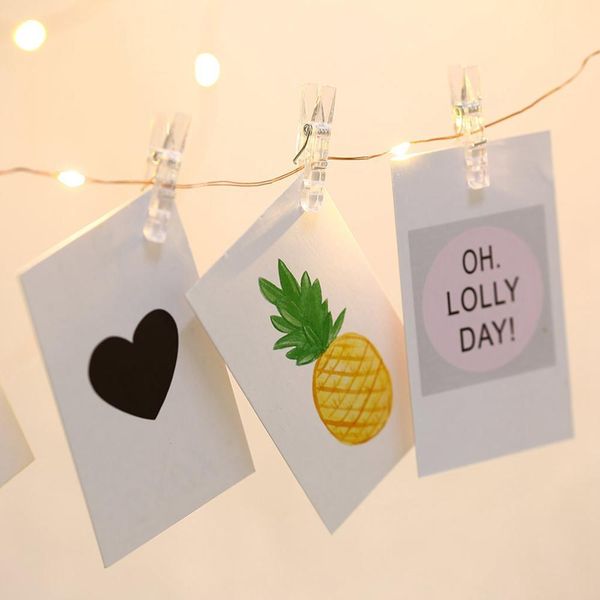 

2m 5х 10й фотоклип led свет шнур батарейки garland украшение рождественского декор для home 2020 noel navidad нового года 2021 jllfuq