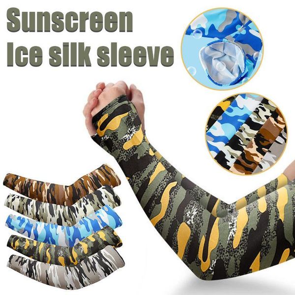 

1 pairs convenient outdoor riding breathable ice silk sunscreen cuff gloves uv sun protection cooling arm sleeve cover kg-935, Black;gray