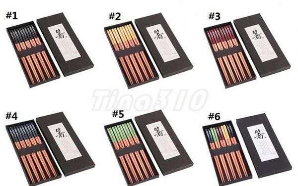 

new japanese wooden chopsticks set 5 pairs of pointed chopsticks commonly used in home use and a box of 23cm dinner c jlllfy bdefight