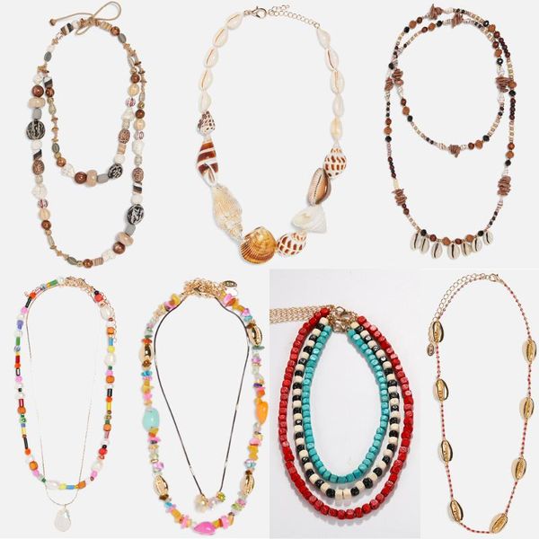

miwens new design shell чокеры ожерелье для женщин мода лето пляж seashell себе ожерелья год сбора винограда maxi ювелирные изделия, Silver
