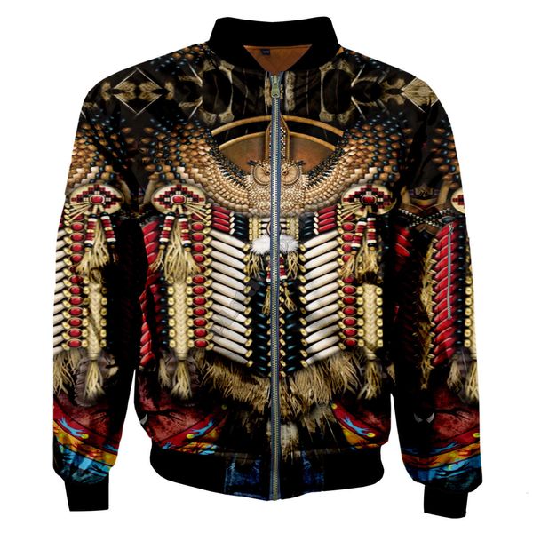 

black native indian 3d men's bomber jackets hoodie men women new fashion zipper hooded long sleeve pullover style-3