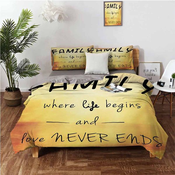 

inspiring message about family life and love on dreamy backdrop wisdombedding 3-piece set