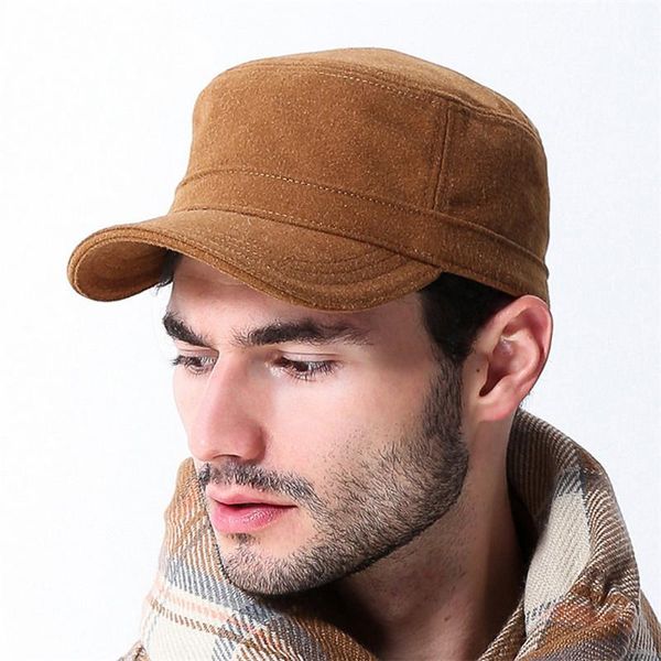 

2020 classic vintage flat men's washed caps and hat adjustable fitted thicker cap winter warm hats for men, Blue;gray