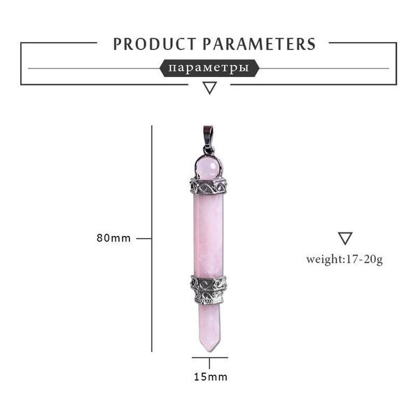 

1pc natural crystal rose quartz magic repair point healing crystal point pendant necklace men and women jewelry diy gift qylqsl, Black