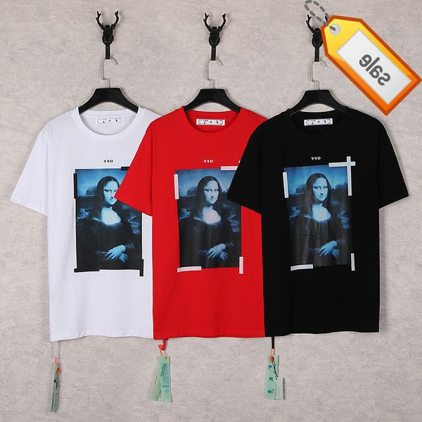 

off summer new mona lisa short sleeve t-shirt, White;black