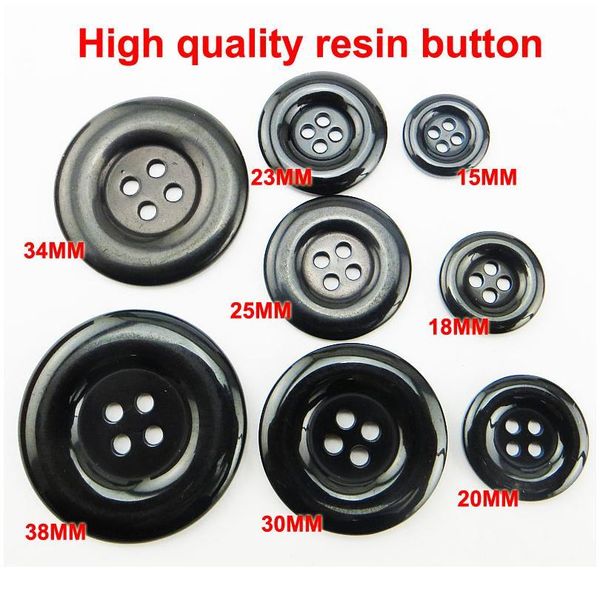 

15-38mm black/white high resin buttons 4 holes coat kids sewing clothes accessory round shirt butto jllrtz, Silver