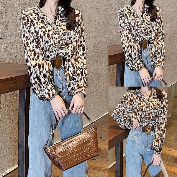 

women long sleeve leopard skin prinetd bodysuit autumn casual jumpsuit bodysuit v neck leotard fashion slim1, Black