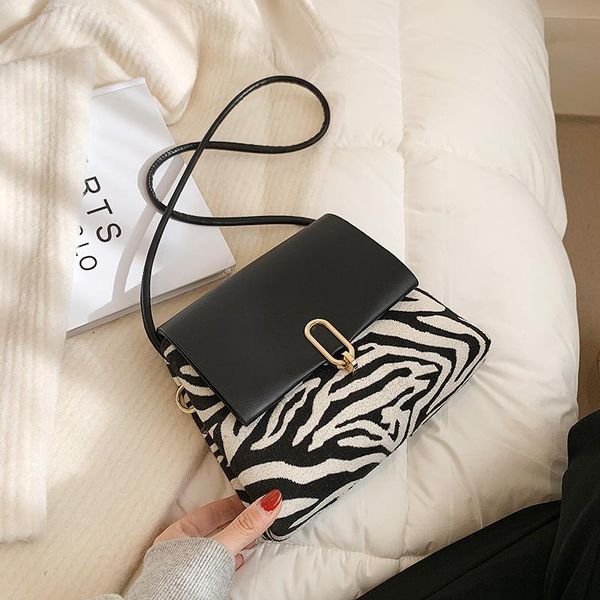 

zebra print crossbody bag for women 2021 fashion new high-quality pu leather women's designer handbag shoulder messenger bag