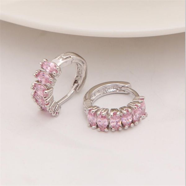 

hoop & huggie minhin trendy selling cubic zircon earrings mix colors sliver color alloy design wedding earring brinco, Golden;silver