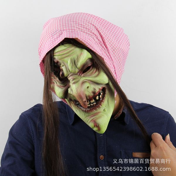 

fairy tale old latex latexwitch masquerade ball party old witch latex mask halloween full head horror mask huct6