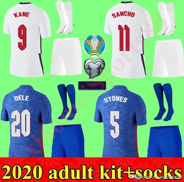 

2020 national team men kit home away soccer jerseys 20 21 camisetas de fútbol sterling rashford kane sancho kits football shirts, Black