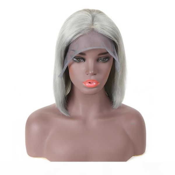 

grey bob cut human hair lace front wigs grade virgin hair colorful short bob virgin remy human hair lace front wigs ing, Black;brown