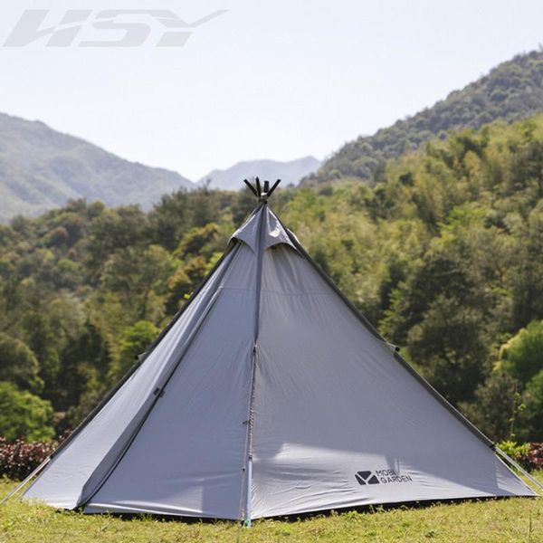 

tents and shelters pyramid tent villa tower sunscreen uv40+ pu5000 w/r family outdoor rain proof waterproof camping tent1