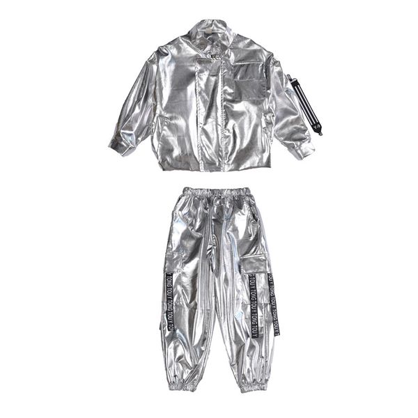 

children suit boy hip-hop hip-hop girls fall and winter catwalk costumes jazz dance clothes children's tide brand teenagers clothing, White