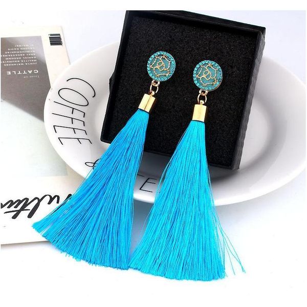 

crystal flower rose tassel earrings studs chandelier dangle gold earrings fashion jewelry for women will an wmtmow jeneffer, Silver