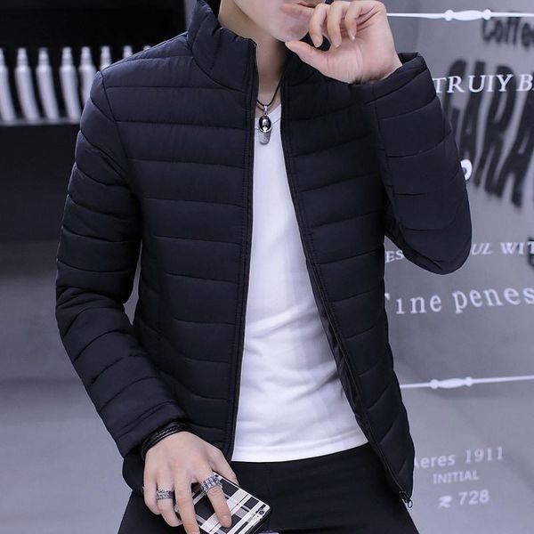 

2020 new designer men's padded jacket new style cotton-padded jacket men's slim thick padded winter, Black