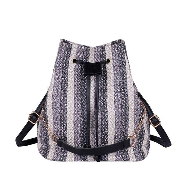 

2020 summer style women durable weave straw feminine linen woven bucket bag grass casual tote fashion shoulder bags