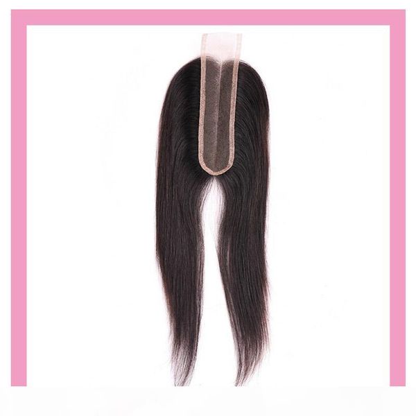 

indian raw virgin hair lace closure 2x6 human hair natural color straight 2*6 closure with baby hair products, Black;brown