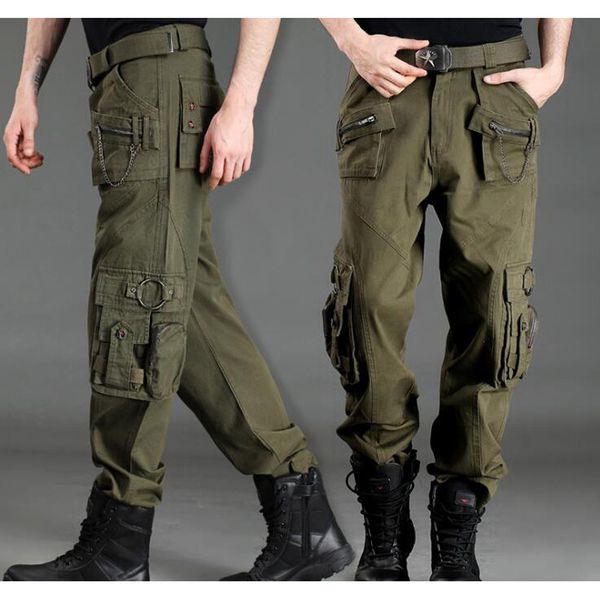 

2021 mode plus size cargo base casual monthly sweatpants army green tactical pants qoe1, Black;white