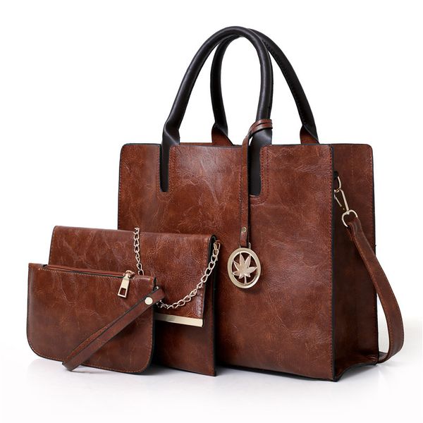 

hbp 2021 fashion women tote designer handbags shoulder bags 3pcs set together leather purses 6 color choice
